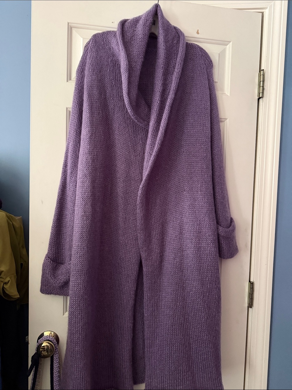 Soft Surroundings Lavender Open-Front Shawl Collar Cardigan